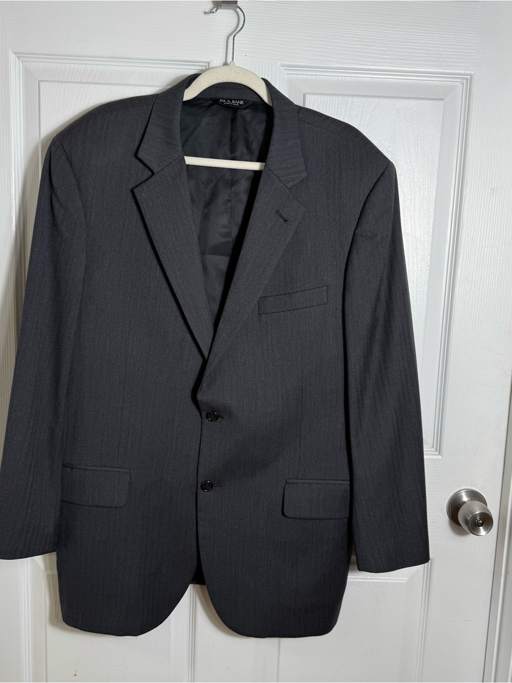 Jos A Bank 100% Wool Blazer Sport Coat Gray Tailored Jacket 43R - Picture 9 of 9